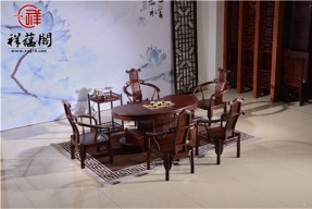 红木大板茶桌